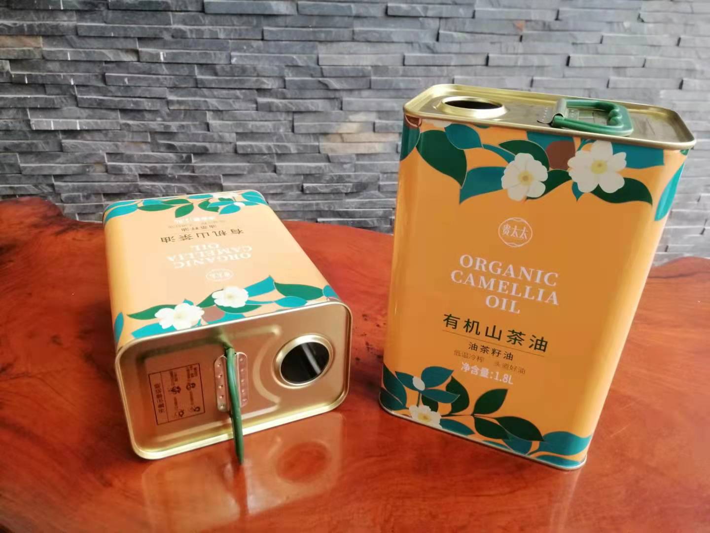湖南1.8升有機(jī)山茶油印花鐵罐
