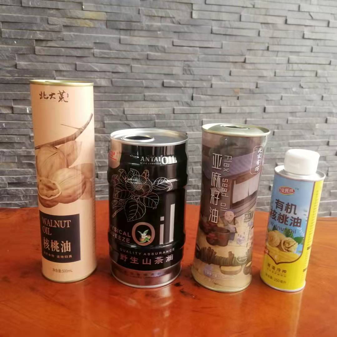 品質印花食用油創(chuàng)意鐵罐 圓形母嬰油鐵罐包裝