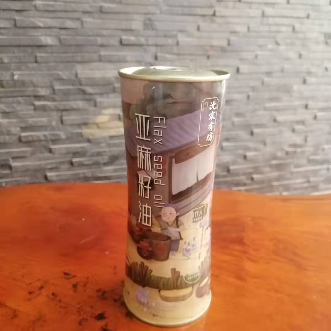 品質印花食用油創(chuàng)意鐵罐 圓形母嬰油鐵罐包裝