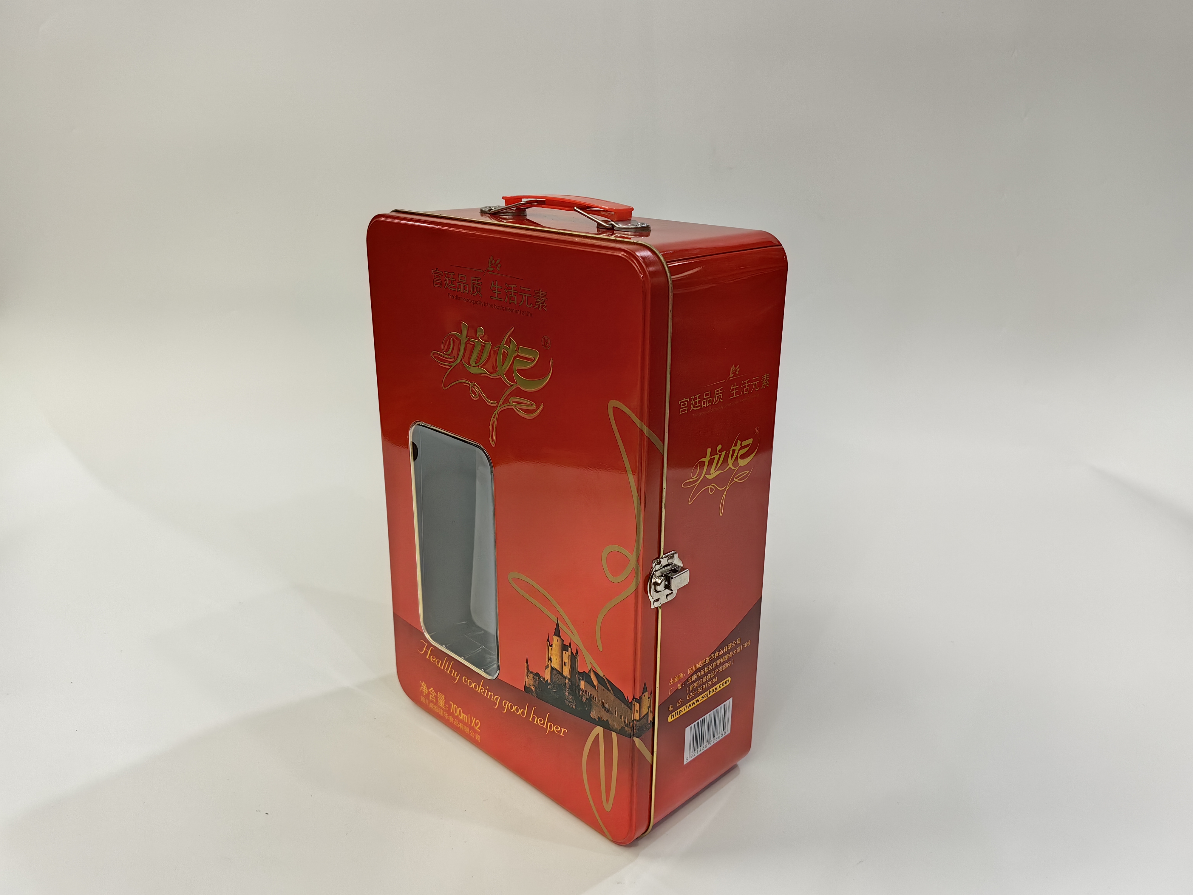 手提高檔雙支裝食用油禮盒 年貨金屬禮盒批發(fā)