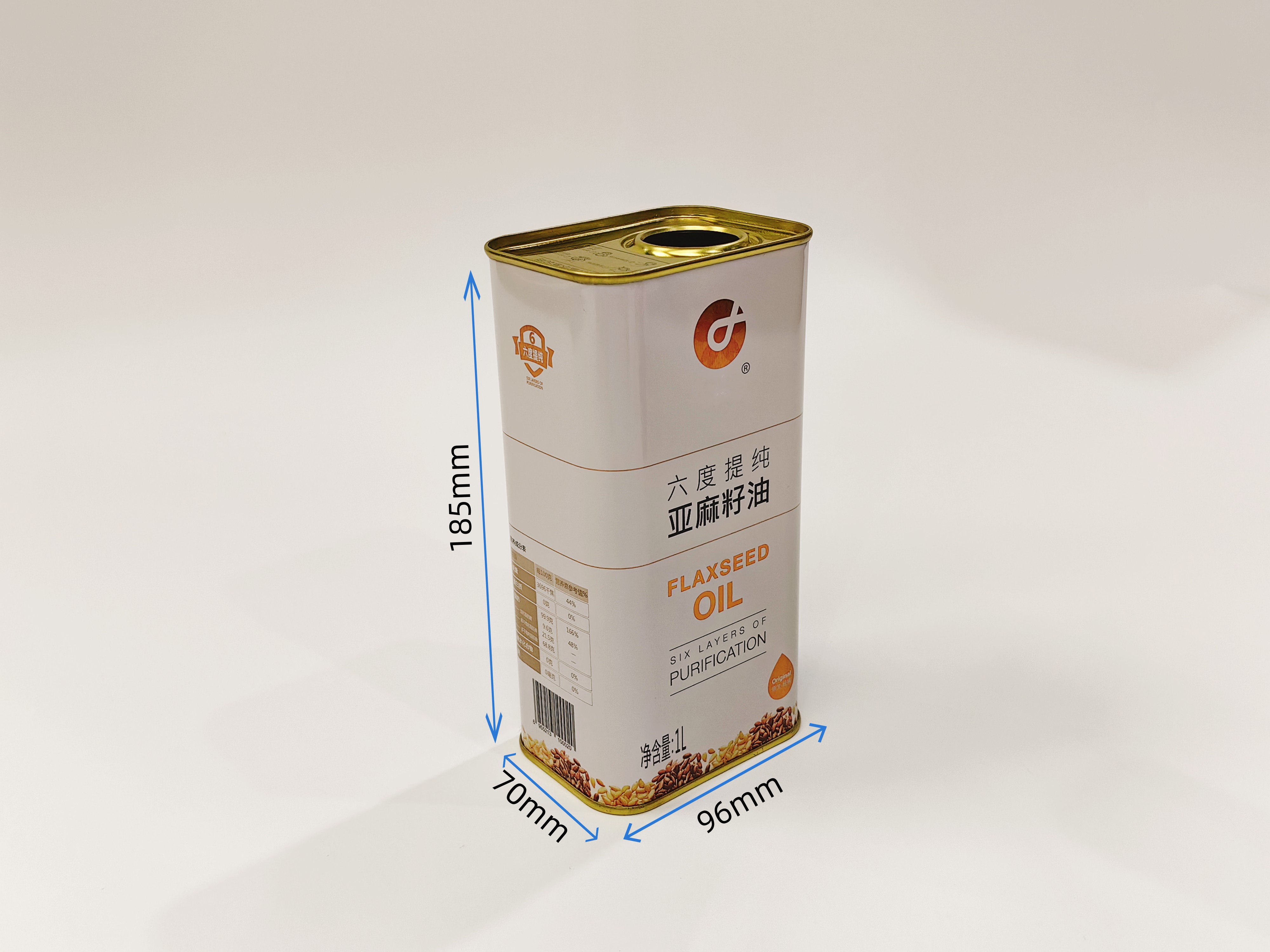 河北1升亞麻籽油鐵桶 河北哪里做亞麻籽油鐵罐包裝好？