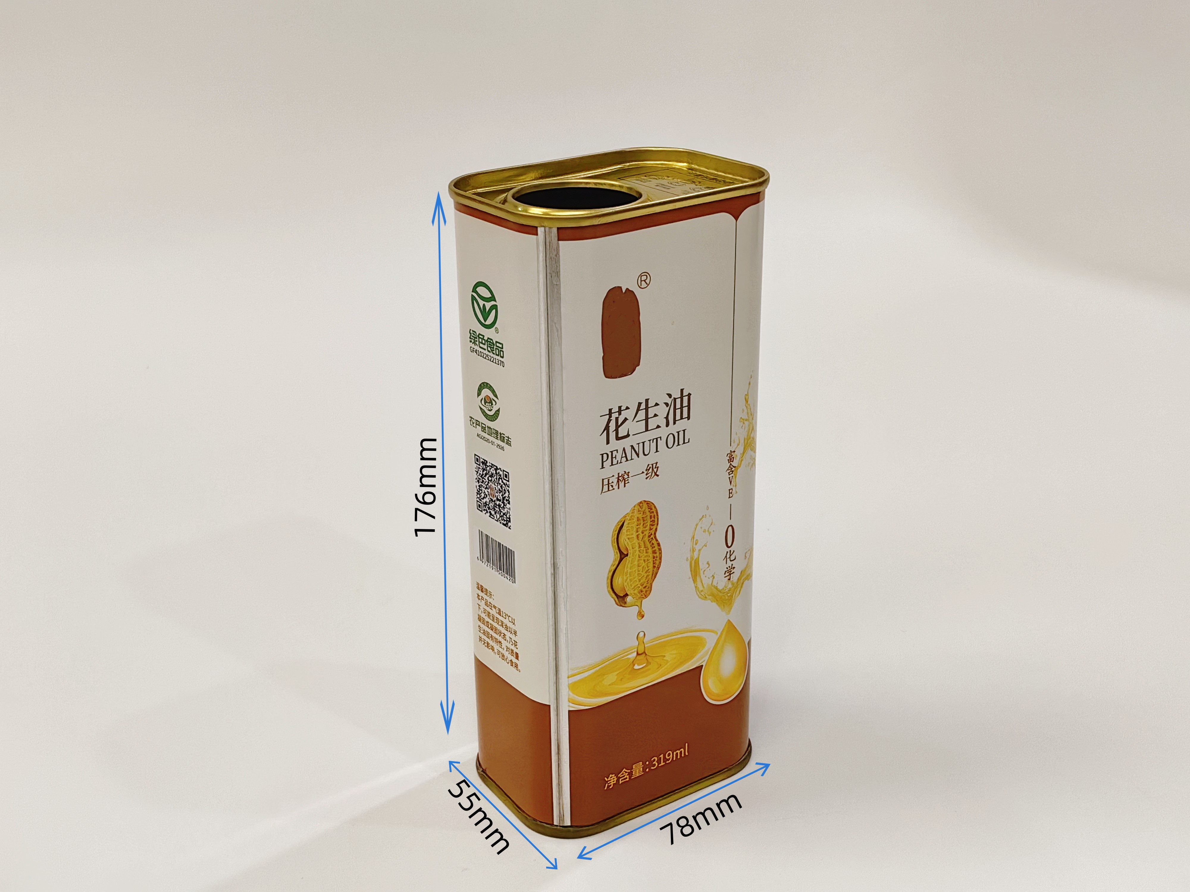 純香花生油鐵罐  方形花生油鐵桶